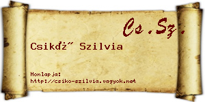 Csikó Szilvia névjegykártya